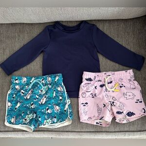 Cat & Jack 18m Rash Guard and Swim Trunks Set